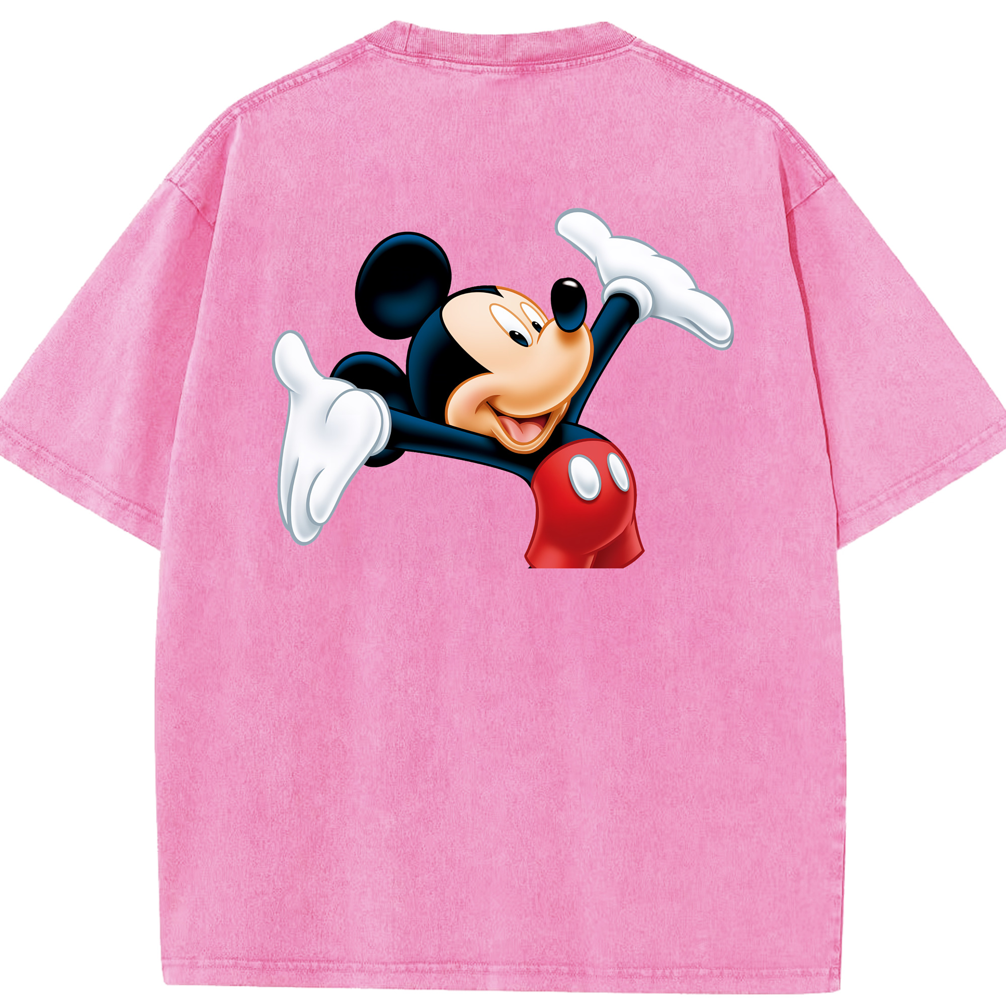 （画像用） ミッキーマウス Mickey Mouse 綿100% ヴィンテージ風 半袖Tシャツ（背面プリント）